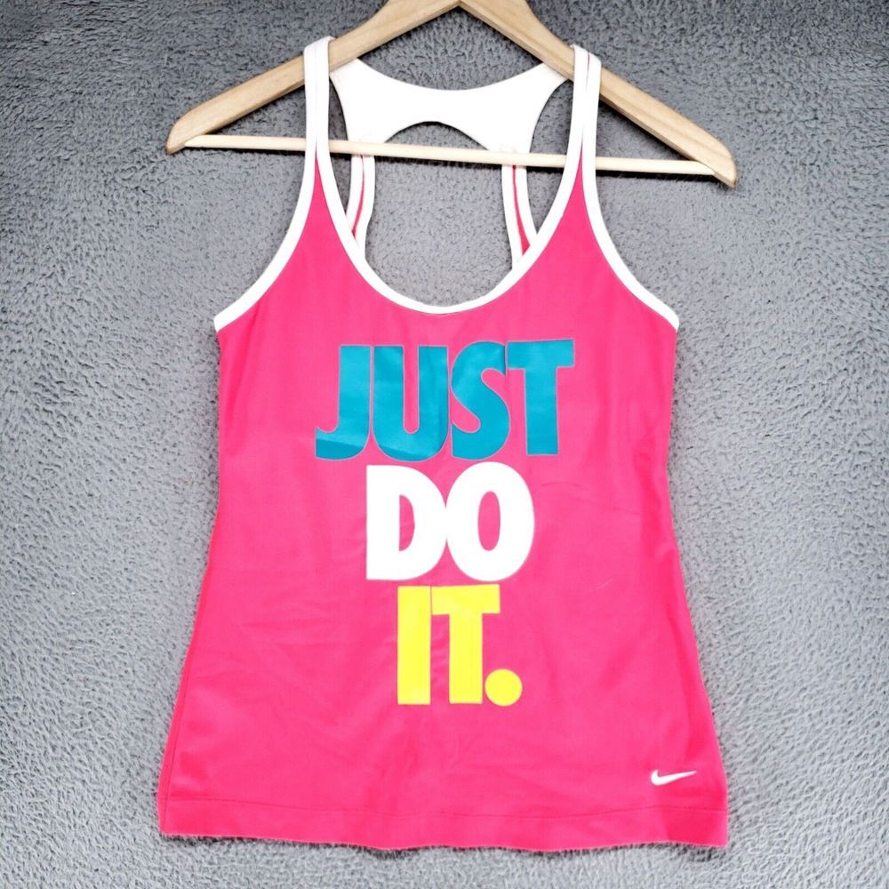Nike Just Do It Tank Top‎ Women S Pink Athletic Racer Back Running Y2K